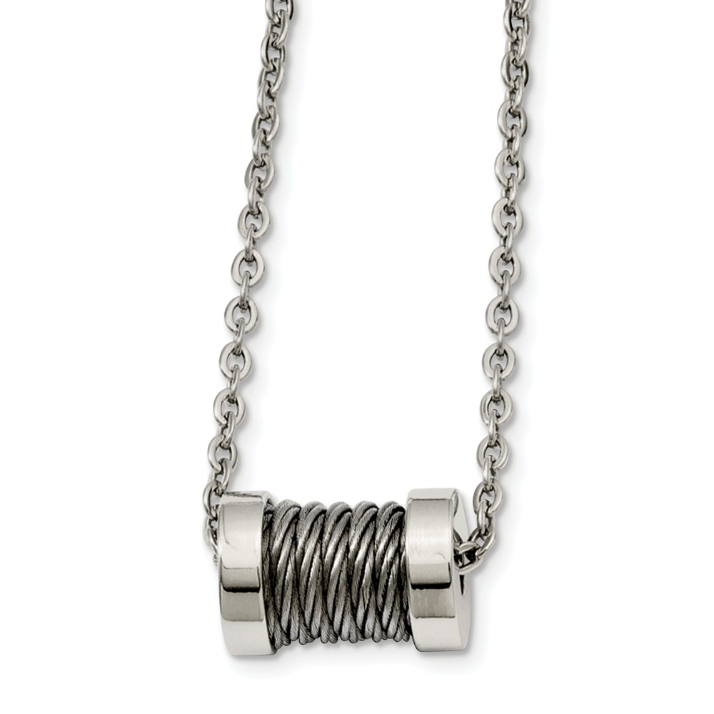 Stainless Steel Wire Barrel Necklace