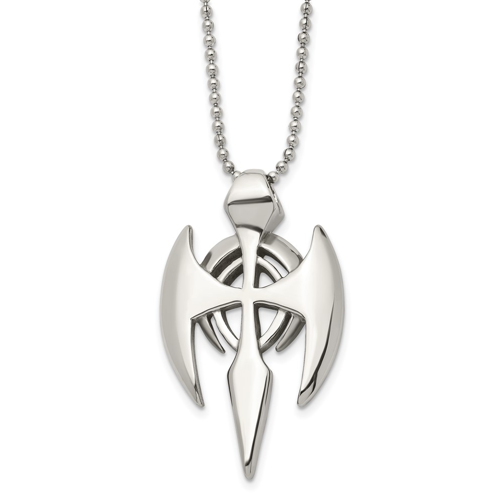 Stainless Steel Polished Gothic Cross Necklace