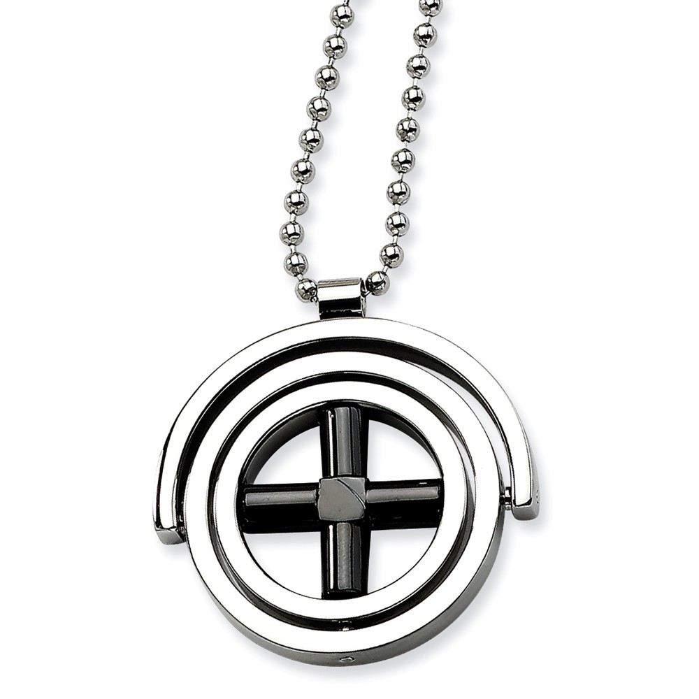 Two-Tone Stainless Steel Circle Necklace