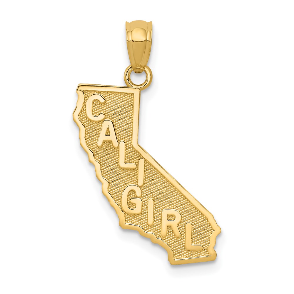 14k Yellow Gold Cali Girl State Pendant