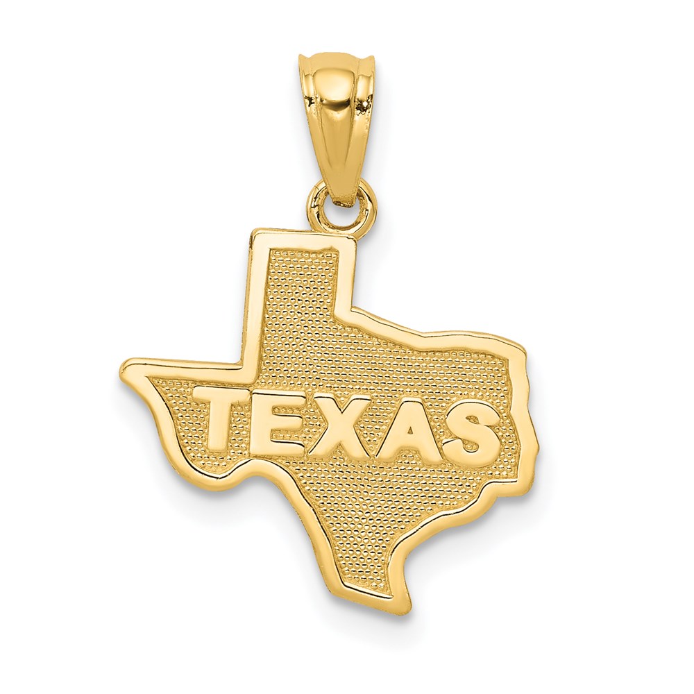 14k Yellow Gold State of Texas Pendant