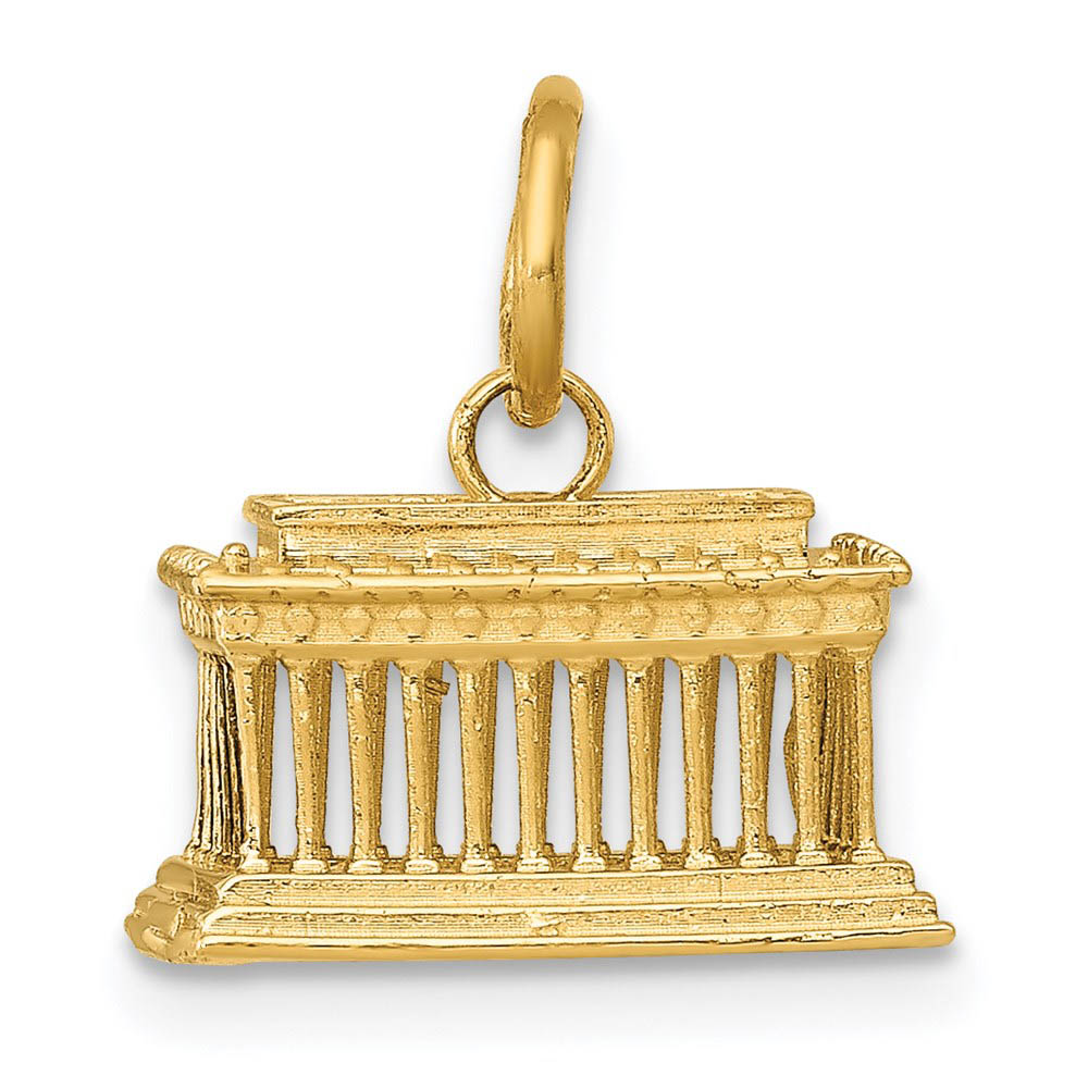 14k Yellow Gold 3D Lincoln Memorial Charm