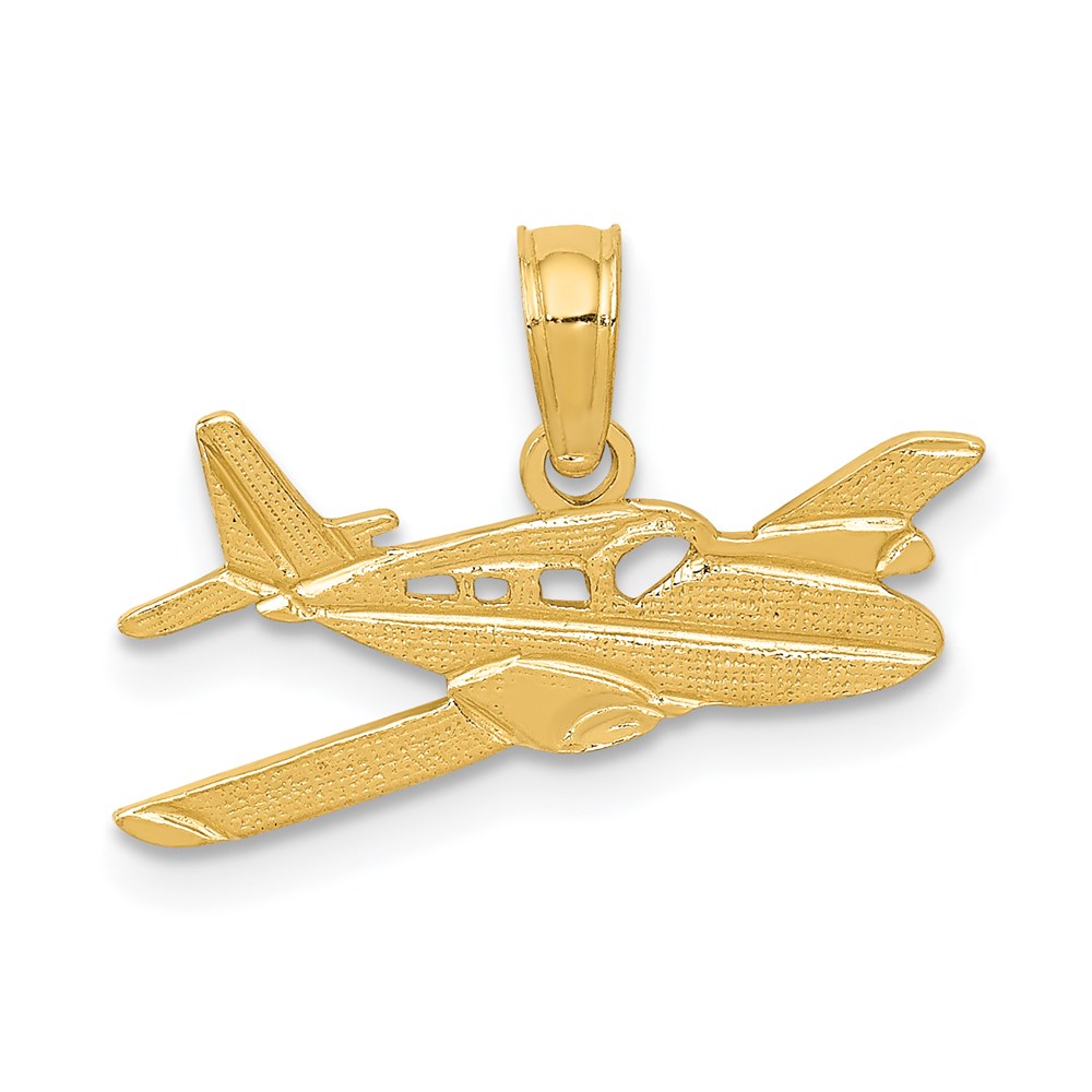 14k Yellow Gold Cessna Plane Pendant