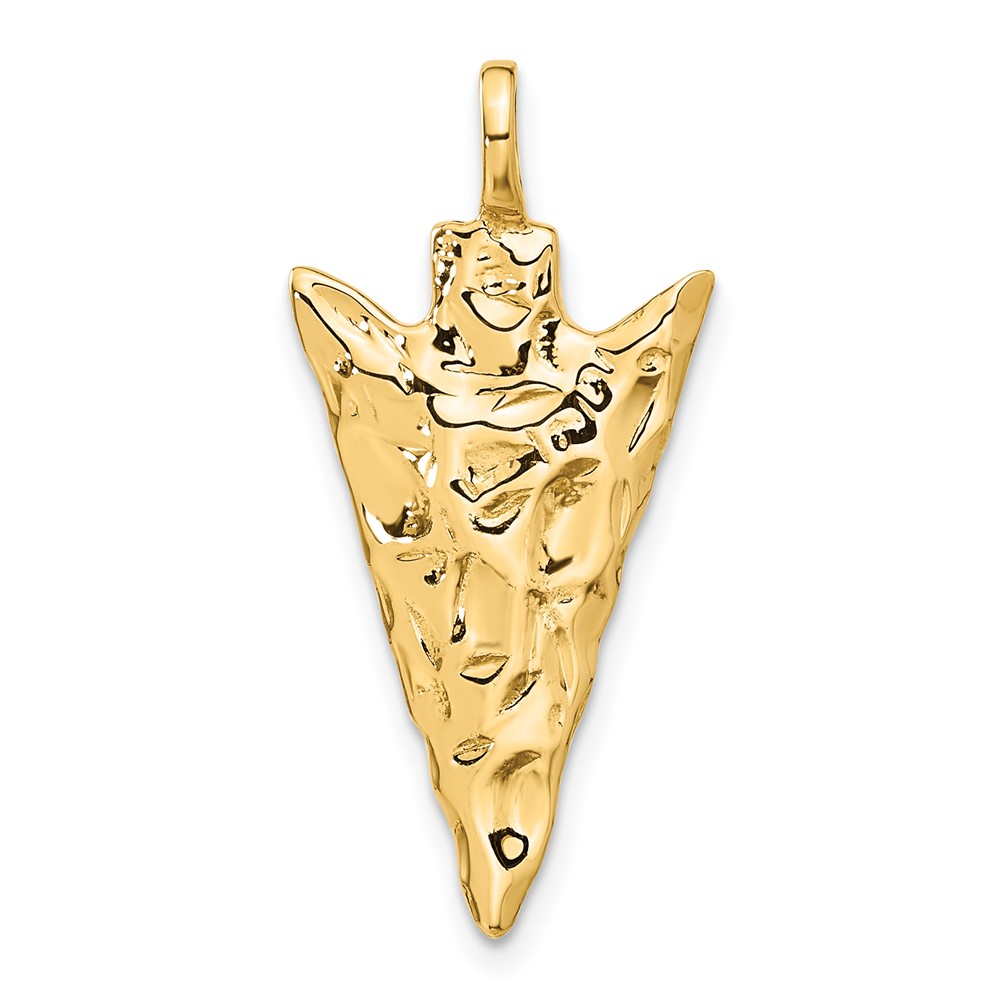 14k Yellow Gold Polished Arrowhead Pendant