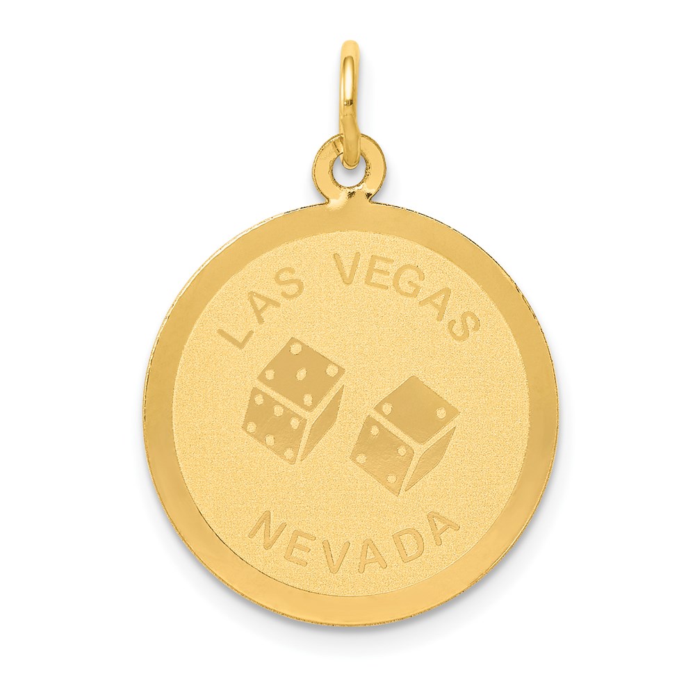 14k Yellow Gold Las Vegas Nevada Disk Charm