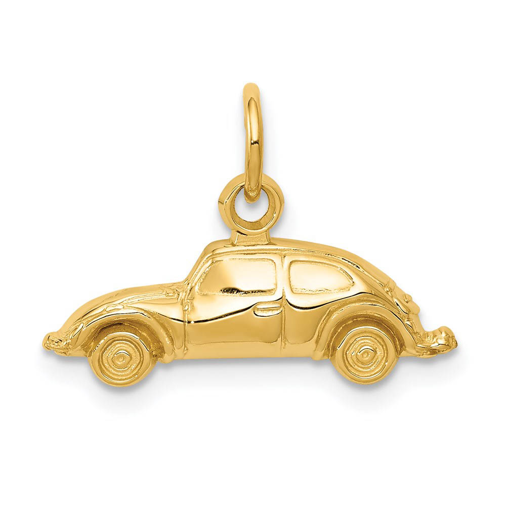 14k Yellow Gold Polished Car Charm