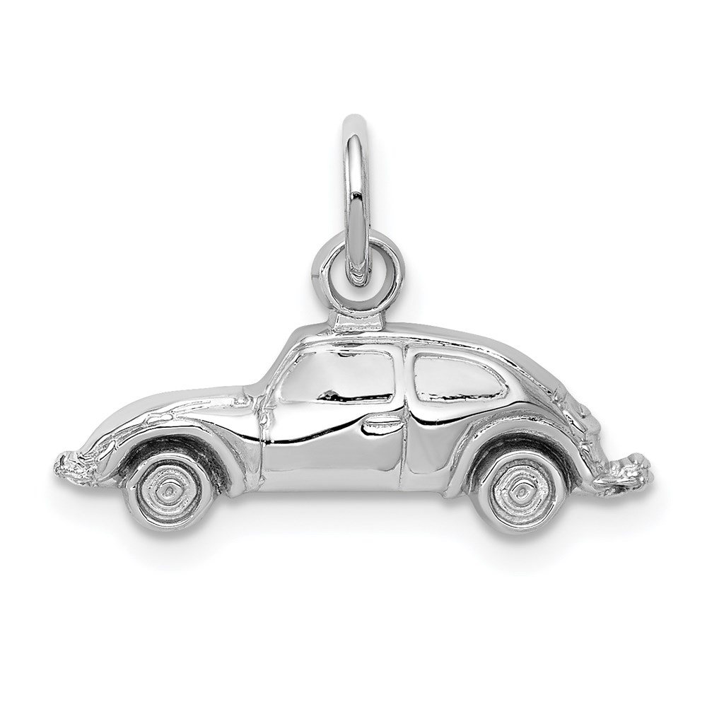 14k White Gold Polished Car Charm