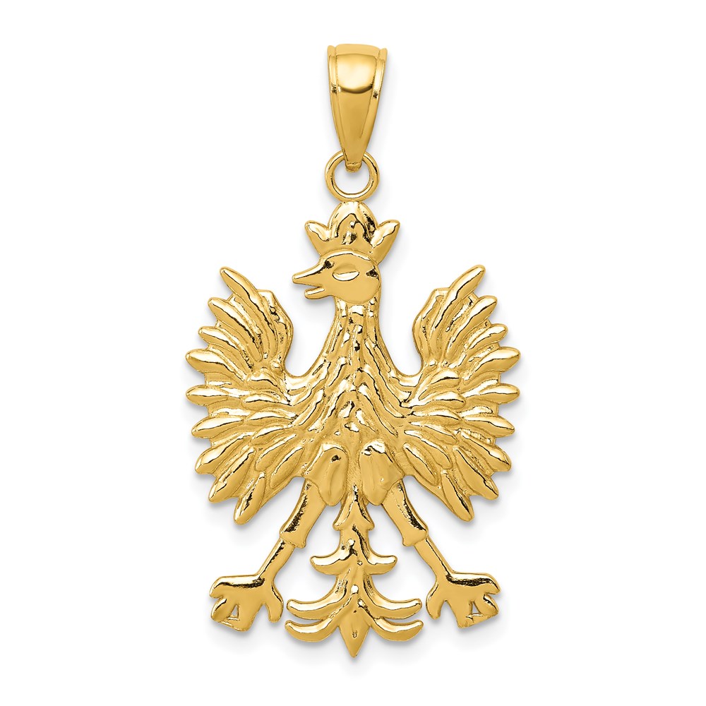 14k Yellow Gold Polish Eagle Pendant