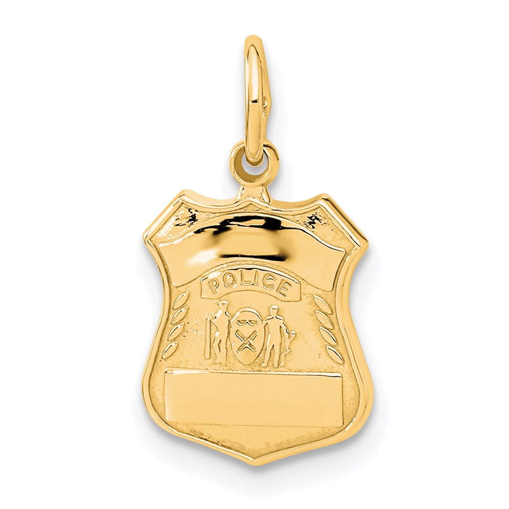 14k Yellow Gold Police Badge Charm