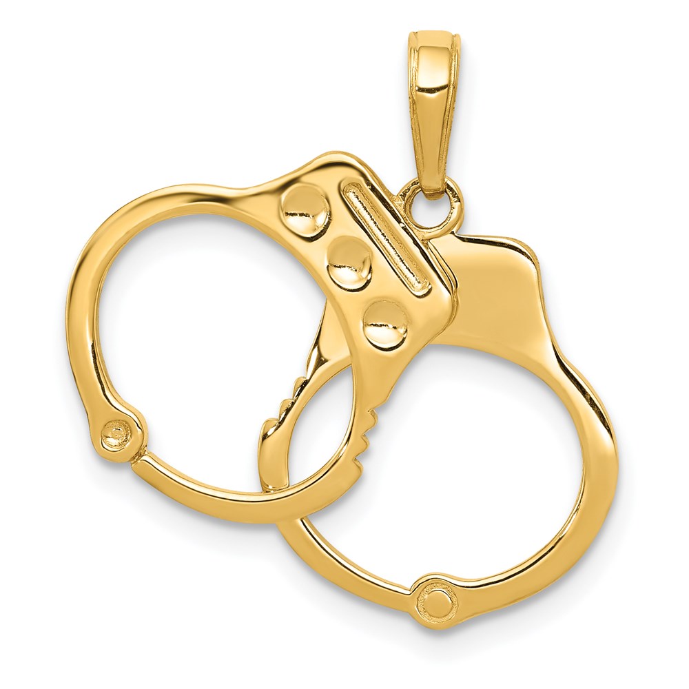 14k Yellow Gold Large Handcuffs Pendant