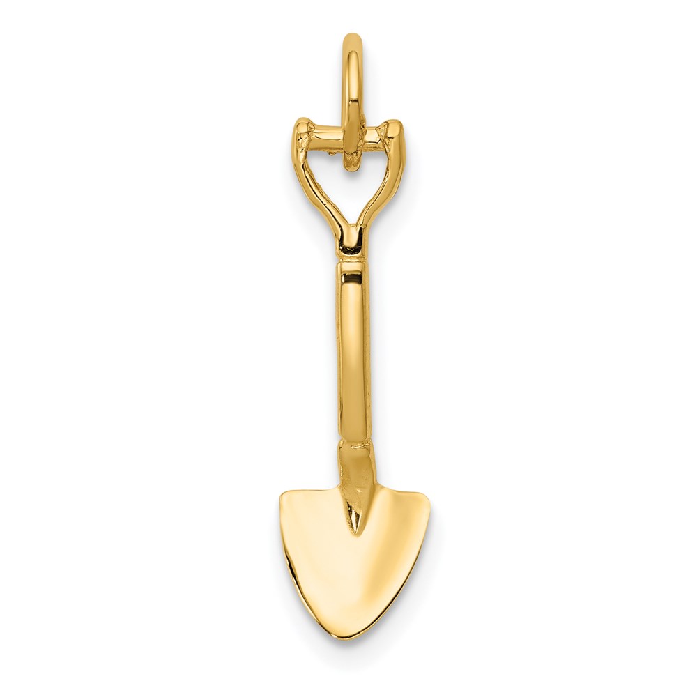 14k Yellow Gold 3D Spade Charm