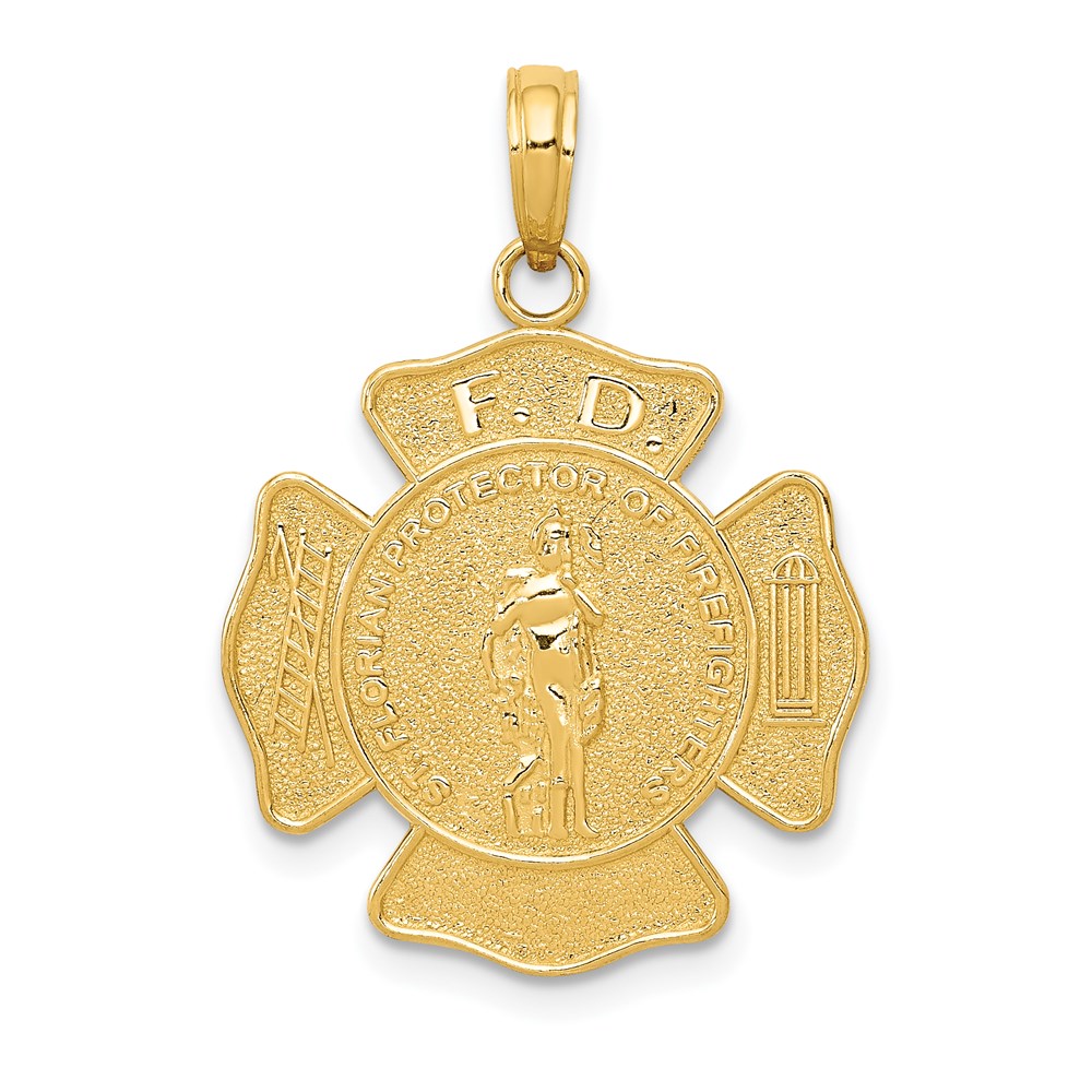 14k Yellow Gold FD Shield Pendant