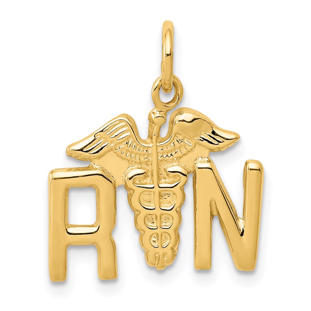 14k Yellow Gold Registered Nurse Charm