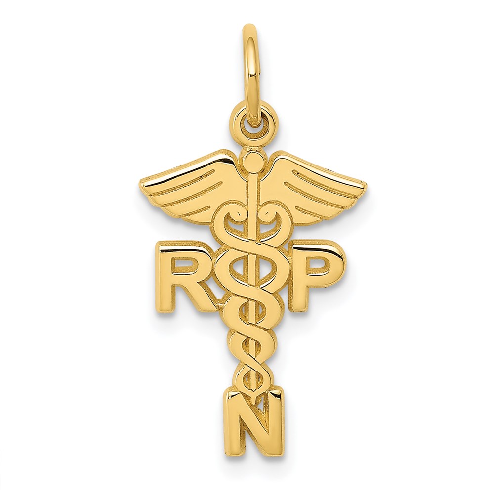 14k Yellow Gold RPN Caduceus Charm