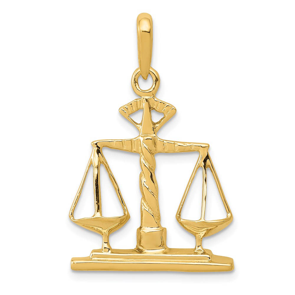 14k Yellow Gold Scales of Justice Polished Pendant