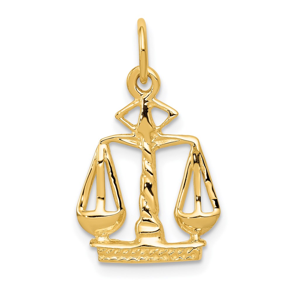 14k Yellow Gold Small Scales of Justice Charm