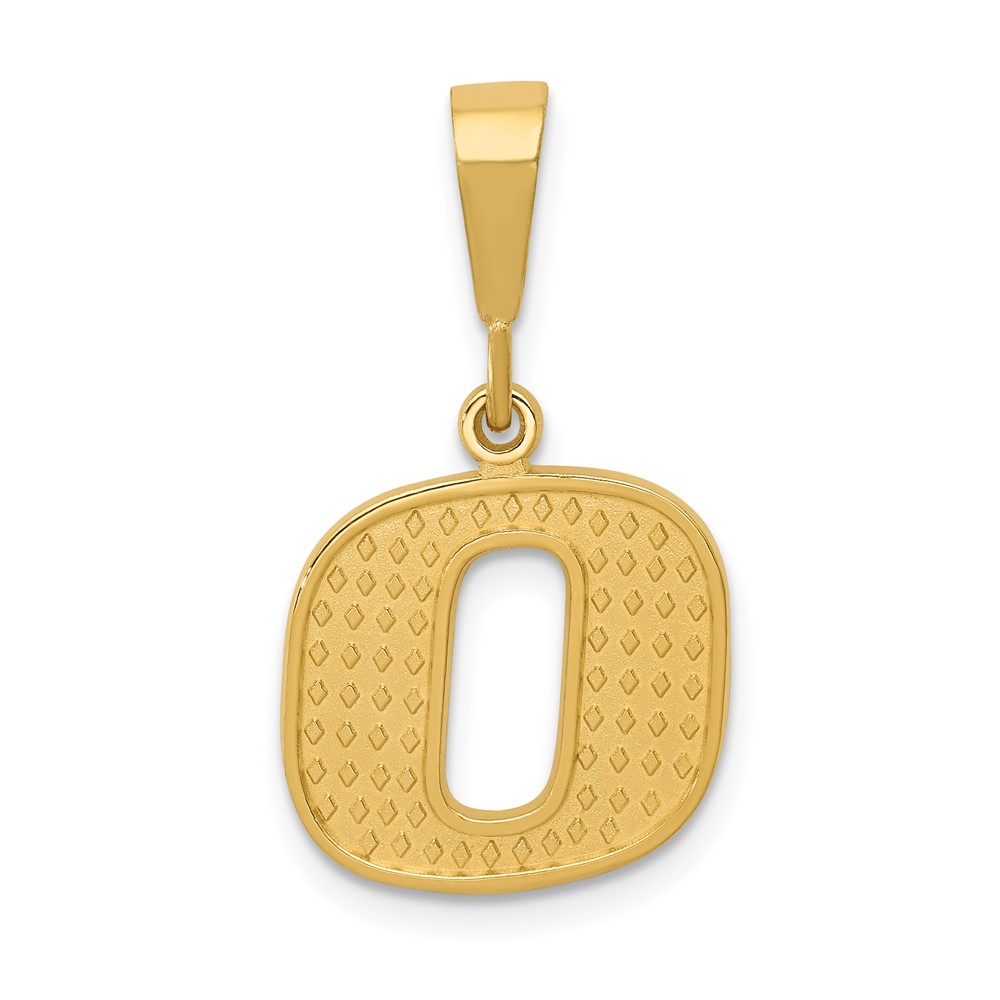 14k Yellow Gold, Ashley Collection, Textured Initial O Pendant