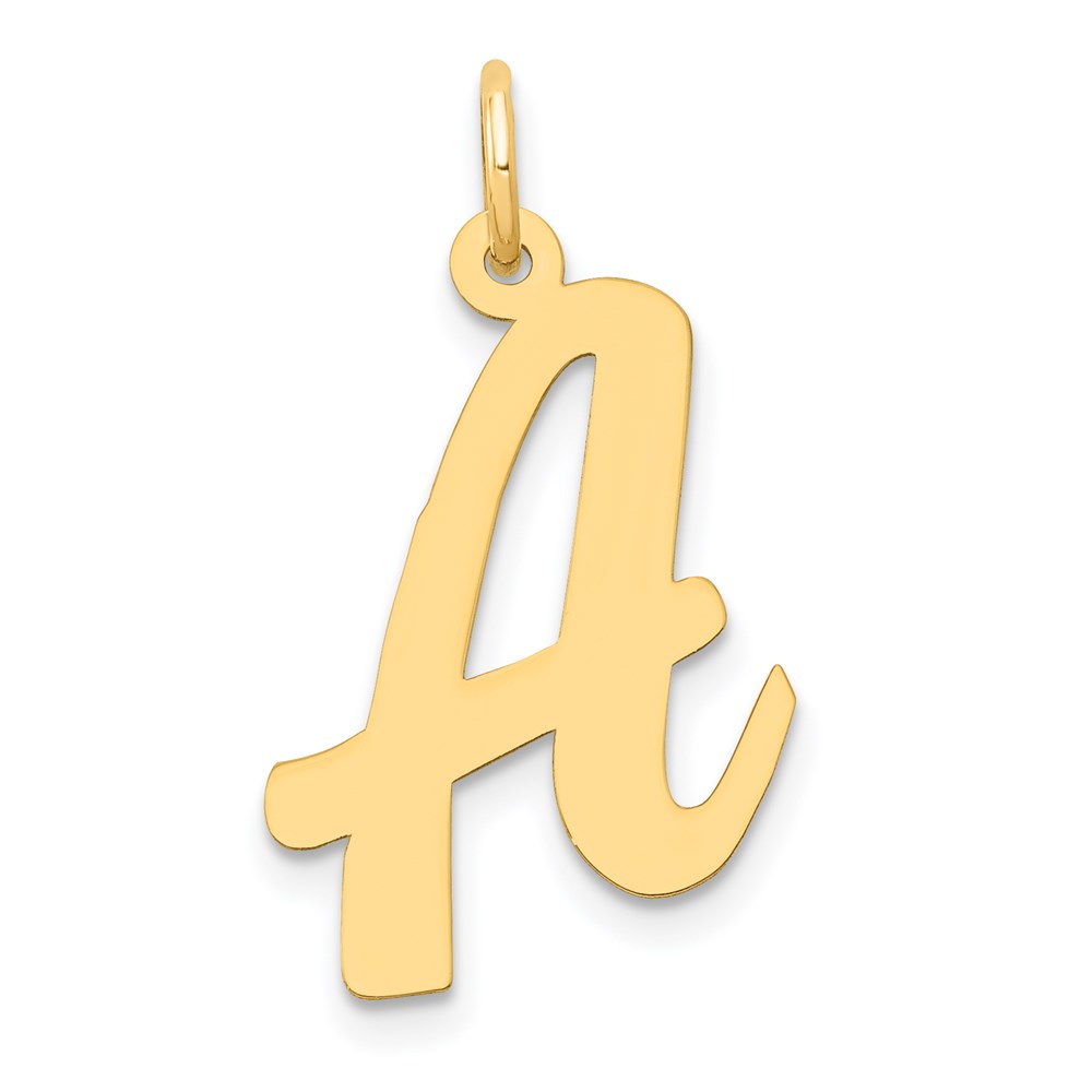 14k Yellow Gold Madison Collection LG Classic Script Initial A Pendant