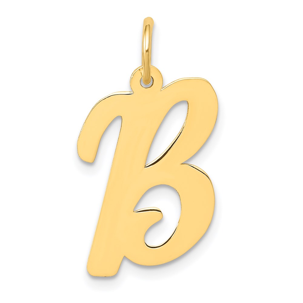 14k Yellow Gold Madison Collection LG Classic Script Initial B Pendant