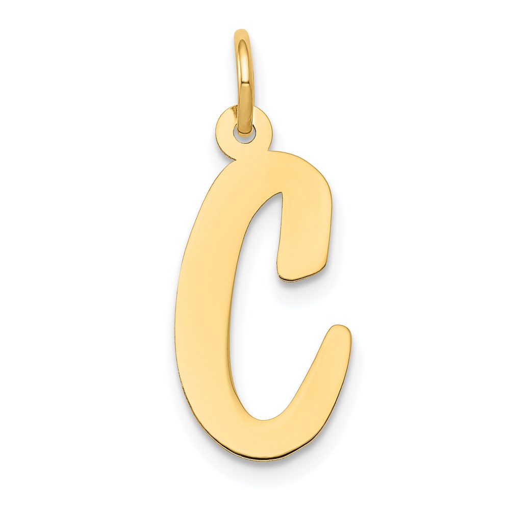 14k Yellow Gold Madison Collection LG Classic Script Initial C Pendant