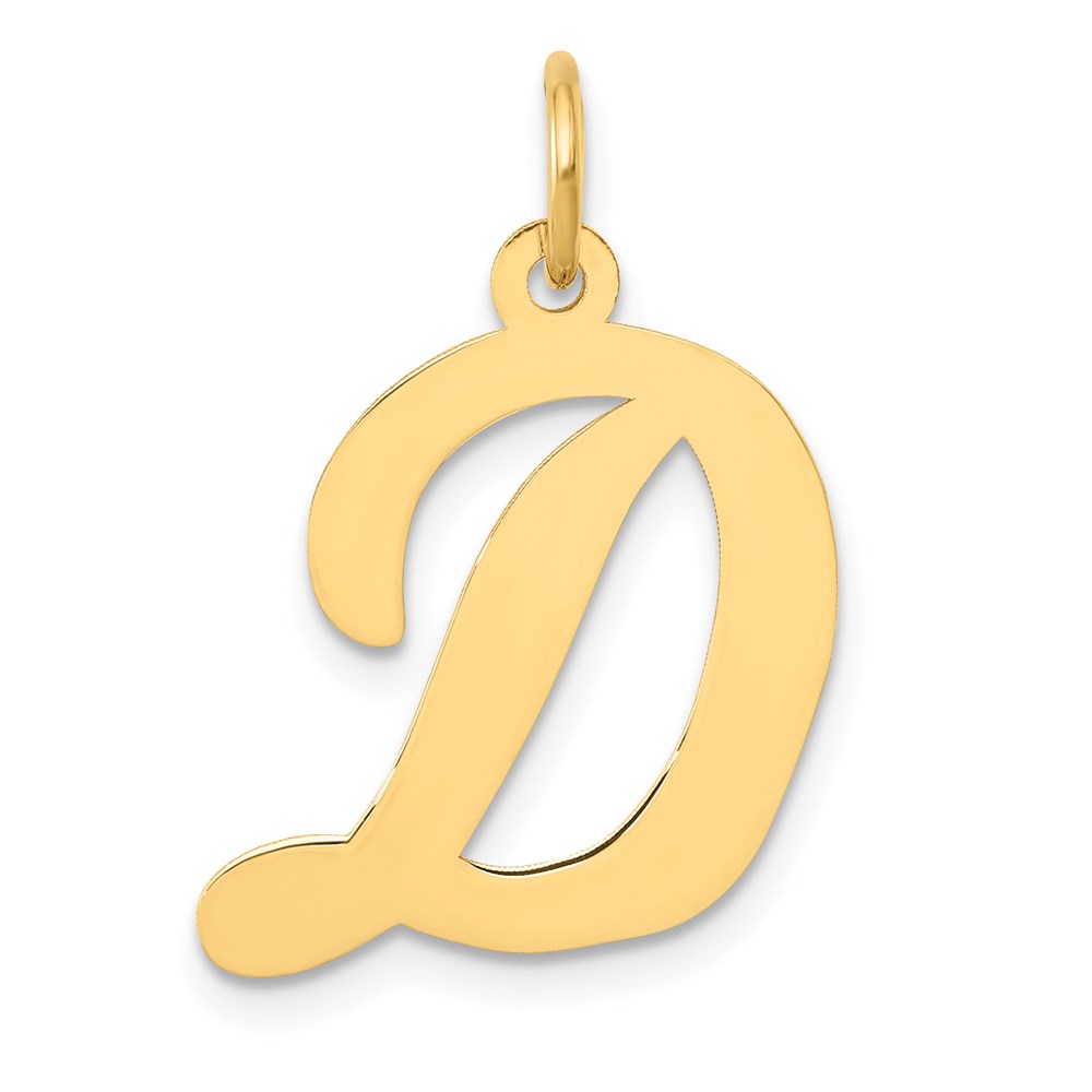14k Yellow Gold Madison Collection LG Classic Script Initial D Pendant