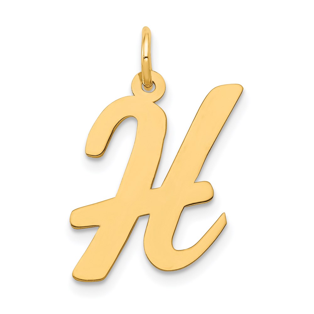 14k Yellow Gold Madison Collection LG Classic Script Initial H Pendant