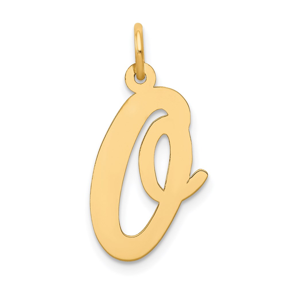 14k Yellow Gold Madison Collection LG Classic Script Initial O Pendant