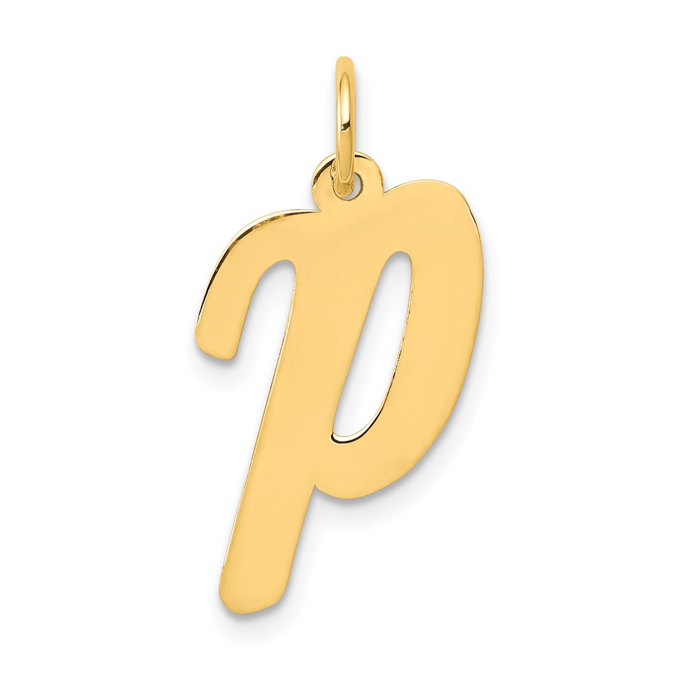 14k Yellow Gold Madison Collection LG Classic Script Initial P Pendant