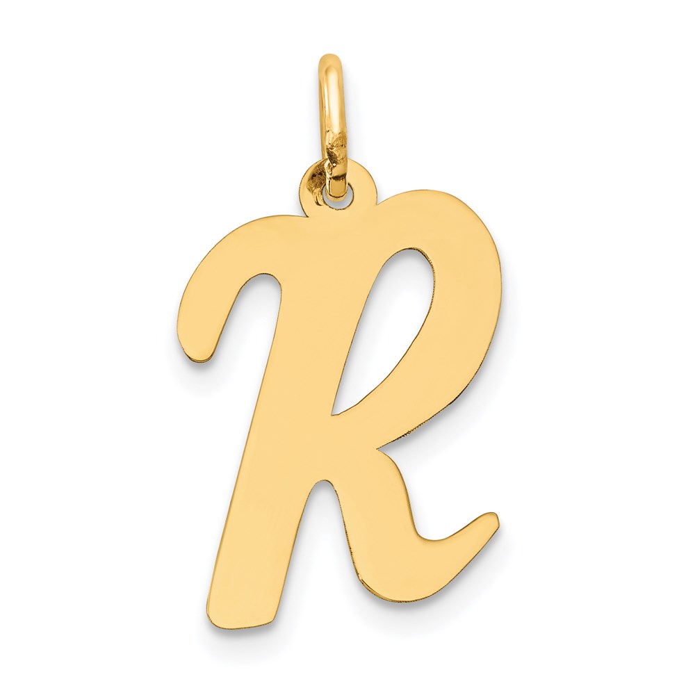 14k Yellow Gold Madison Collection LG Classic Script Initial R Pendant