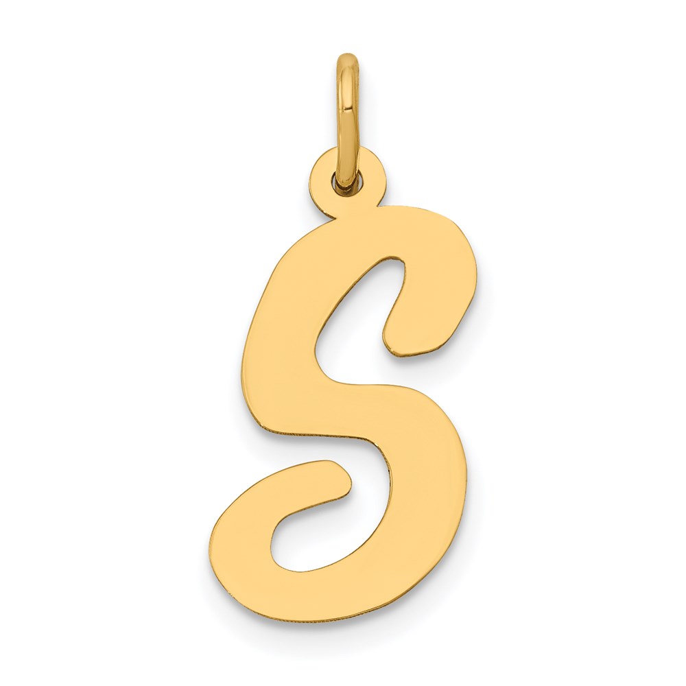14k Yellow Gold Madison Collection LG Classic Script Initial Pendant