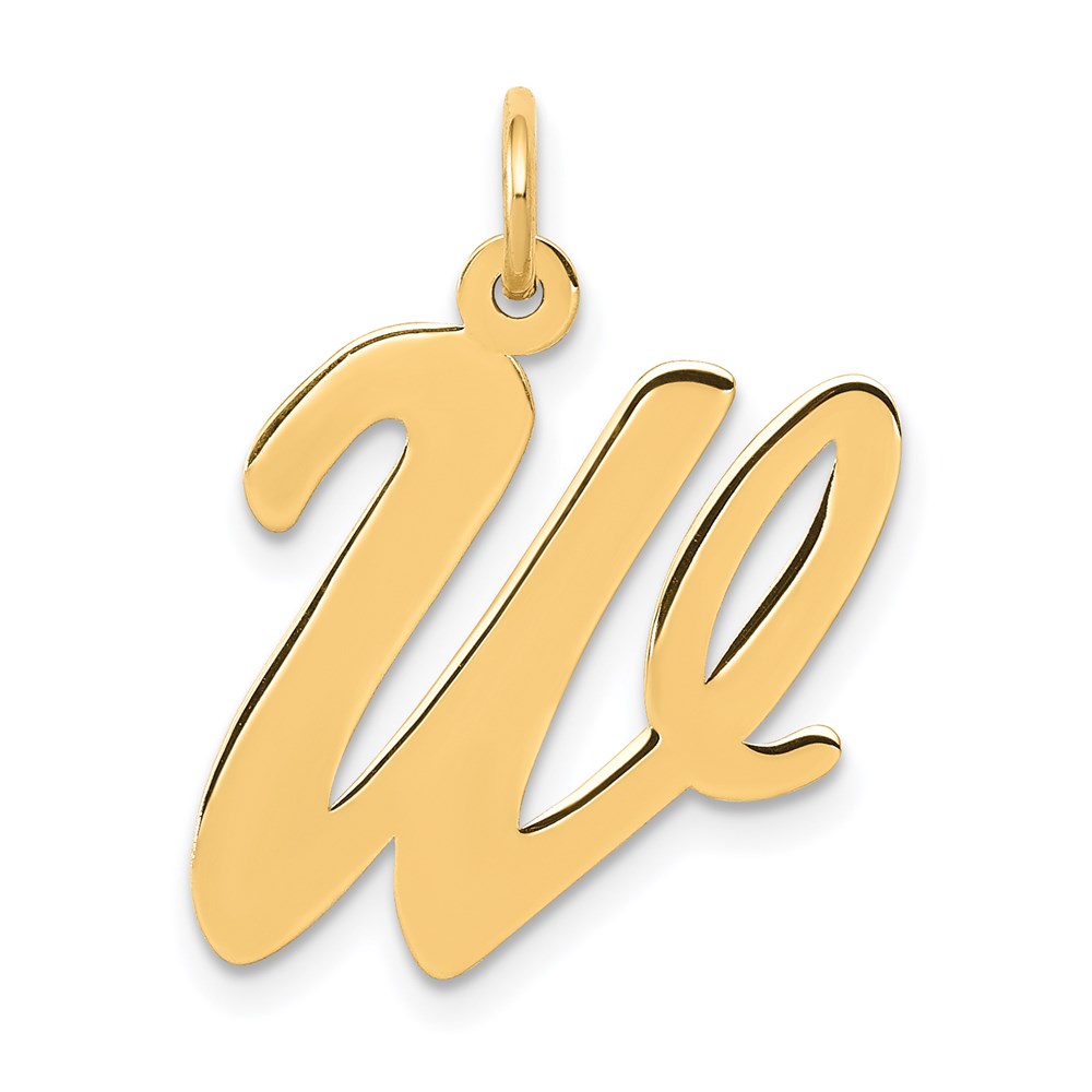 14k Yellow Gold Madison Collection LG Classic Script Initial W Pendant