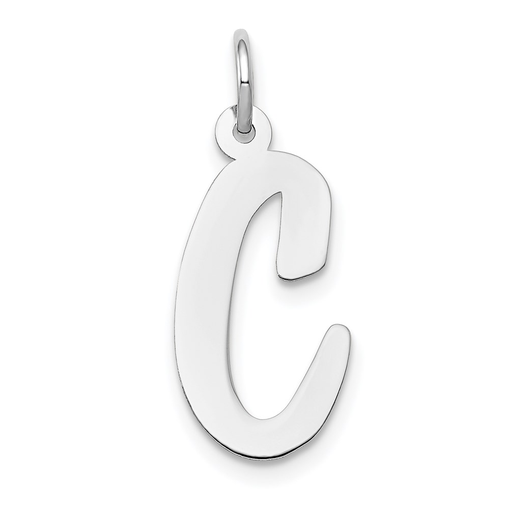 14k White Gold, Madison Collection LG Classic Script Initial C Pendant