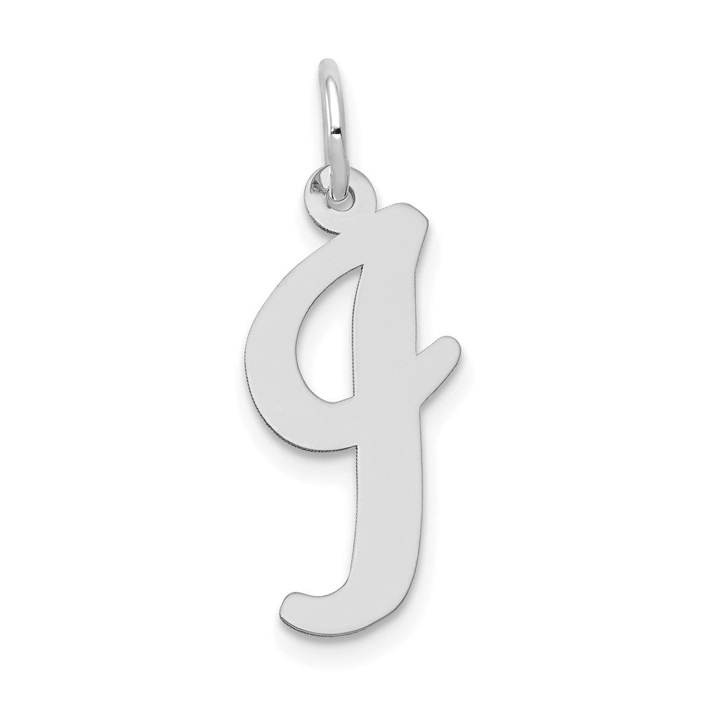 14k White Gold, Madison Collection LG Classic Script Initial I Pendant