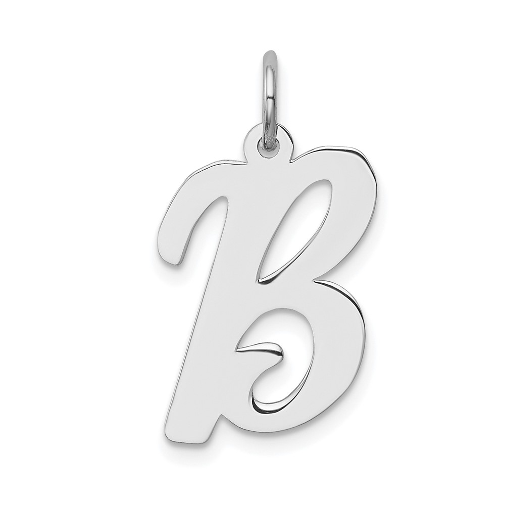 Sterling Silver Madison Collection LG Classic Script Initial B Pendant