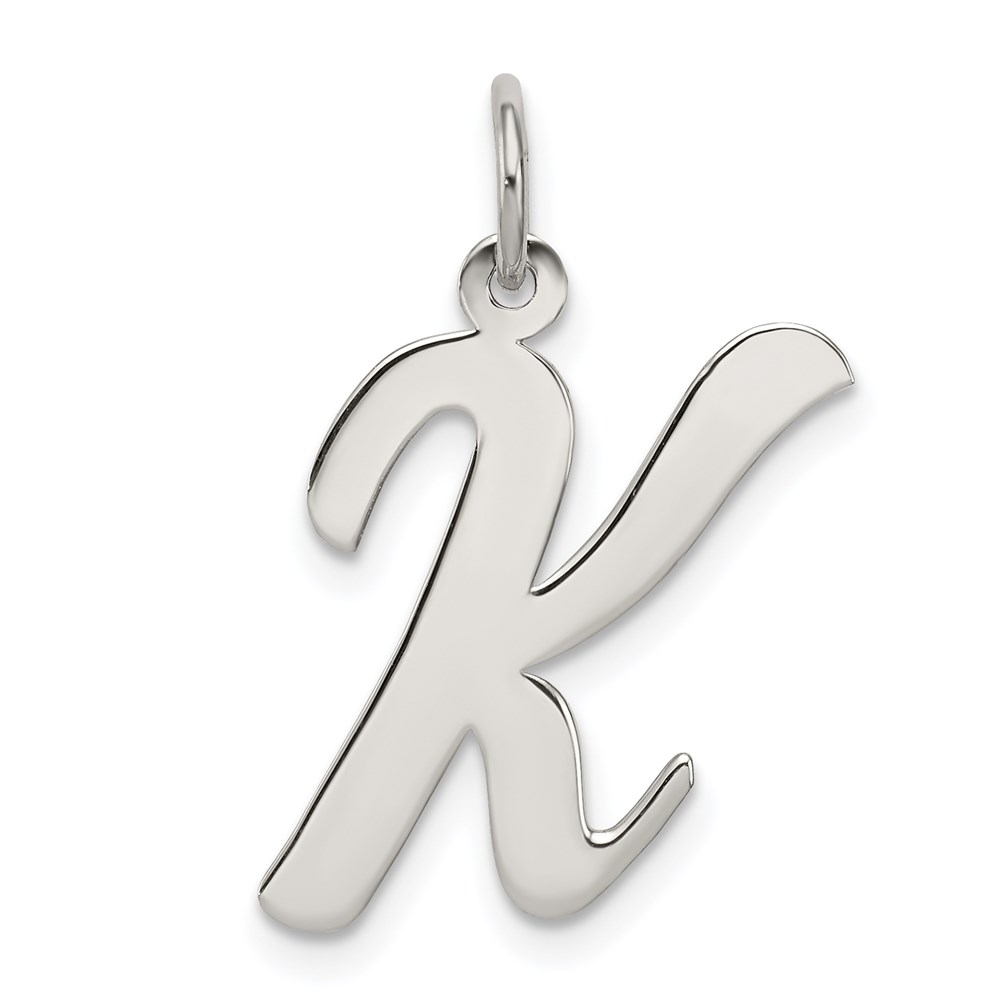 Sterling Silver Madison Collection LG Classic Script Initial K Pendant