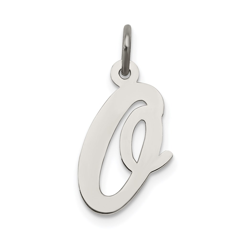 Sterling Silver Madison Collection LG Classic Script Initial O Pendant