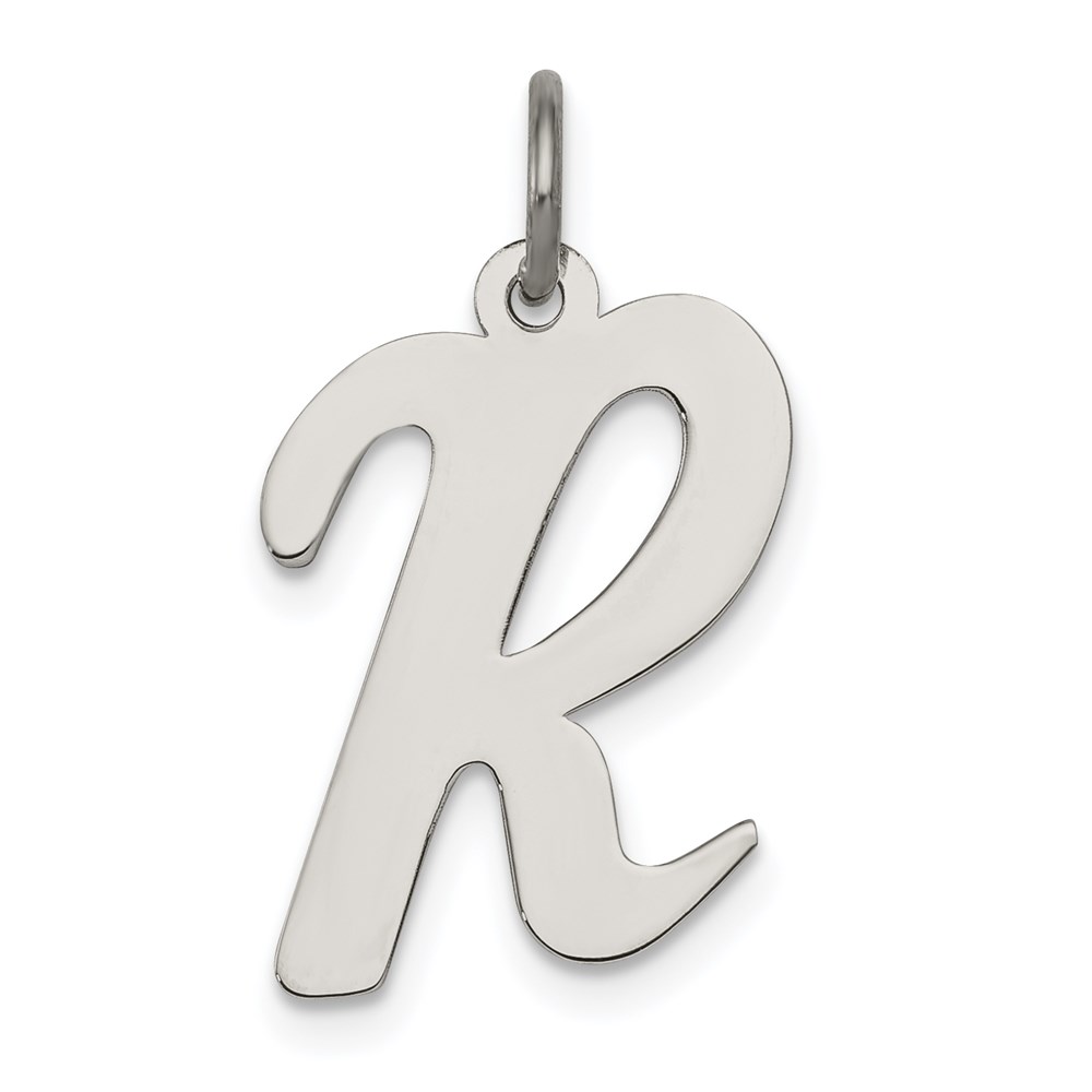 Sterling Silver Madison Collection LG Classic Script Initial R Pendant