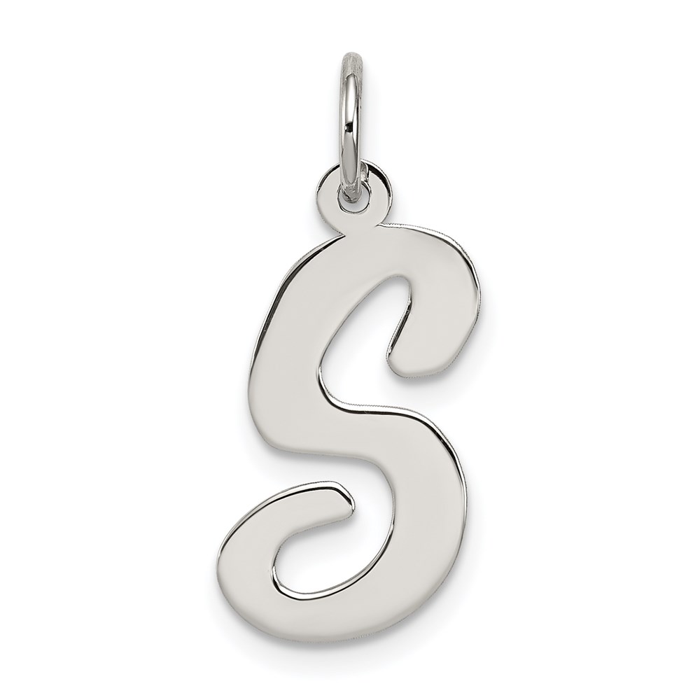 Sterling Silver Madison Collection LG Classic Script Initial Pendant