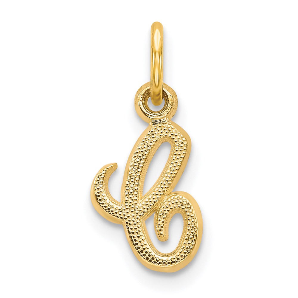 The Sadie 14k Yellow Gold Mini Satin Script Initial Charm, Letter C