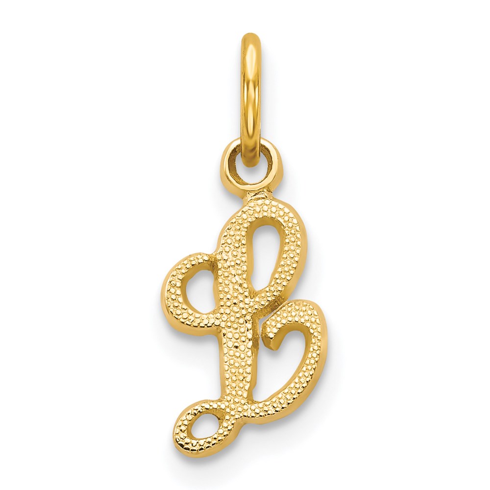 The Sadie 14k Yellow Gold Mini Satin Script Initial Charm, Letter