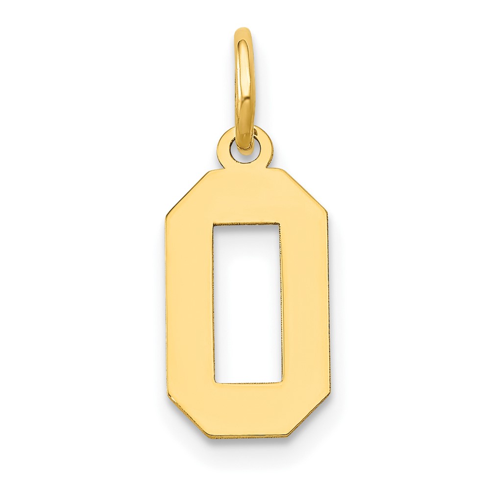 14k Yellow Gold, Athletic Collection, Polished Number 0 Pendant