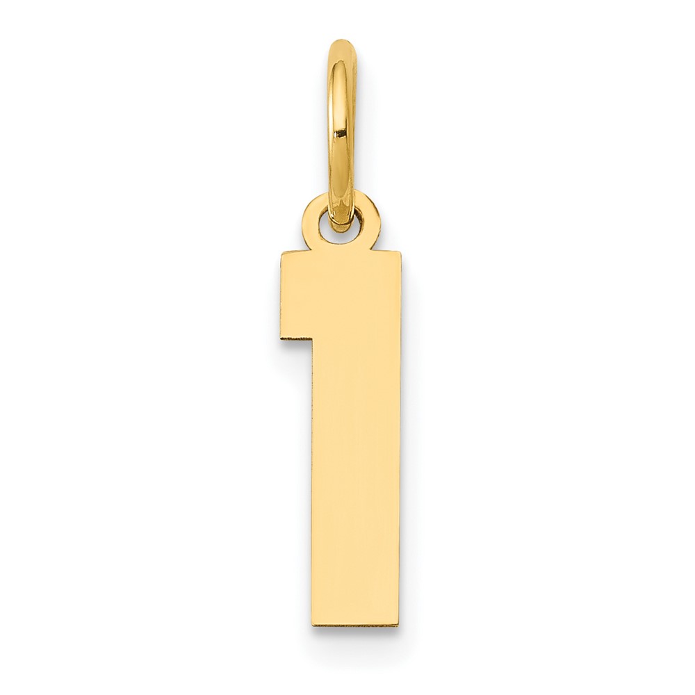 14k Yellow Gold, Athletic Collection, Polished Number 1 Pendant