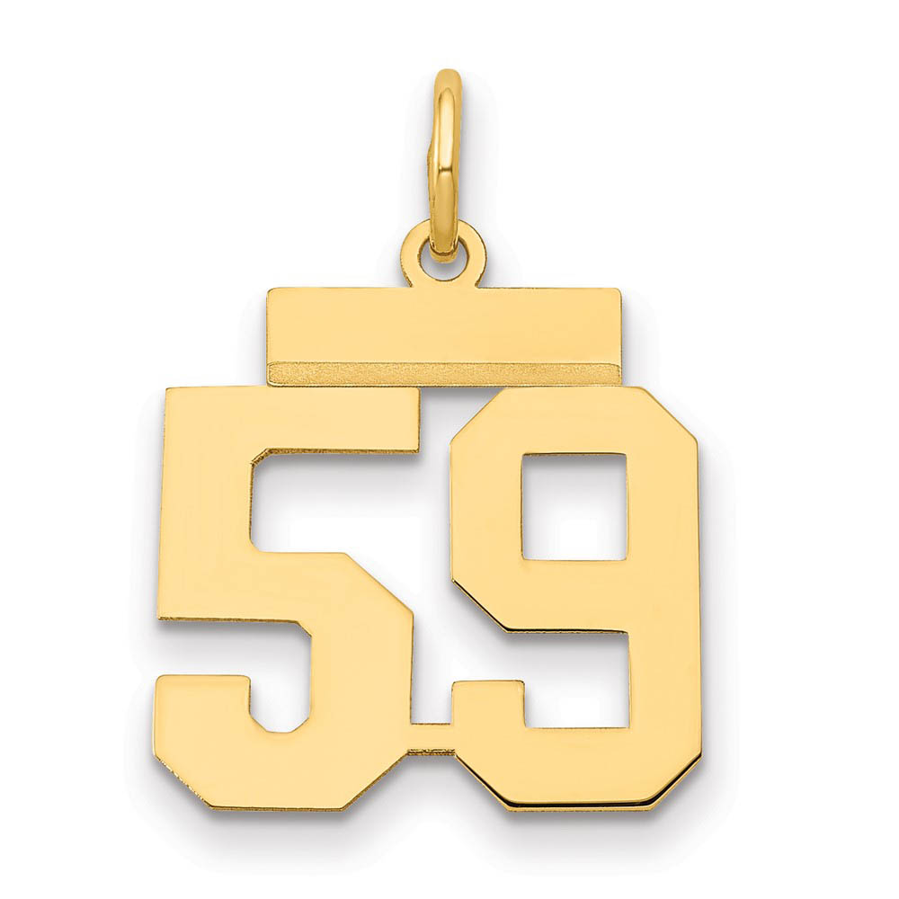 14k Yellow Gold, Athletic Collection, Polished Number 59 Pendant