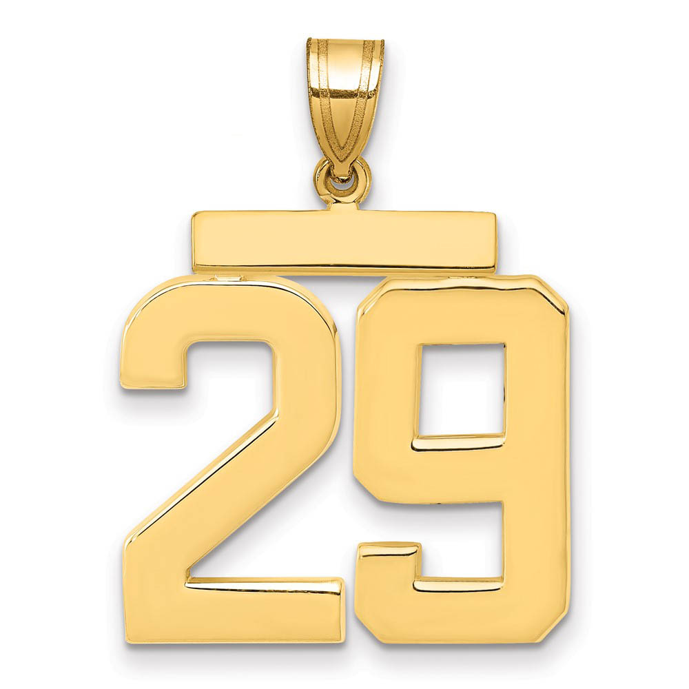 14k Yellow Gold, Athletic Collection, Polished Number 29 Pendant
