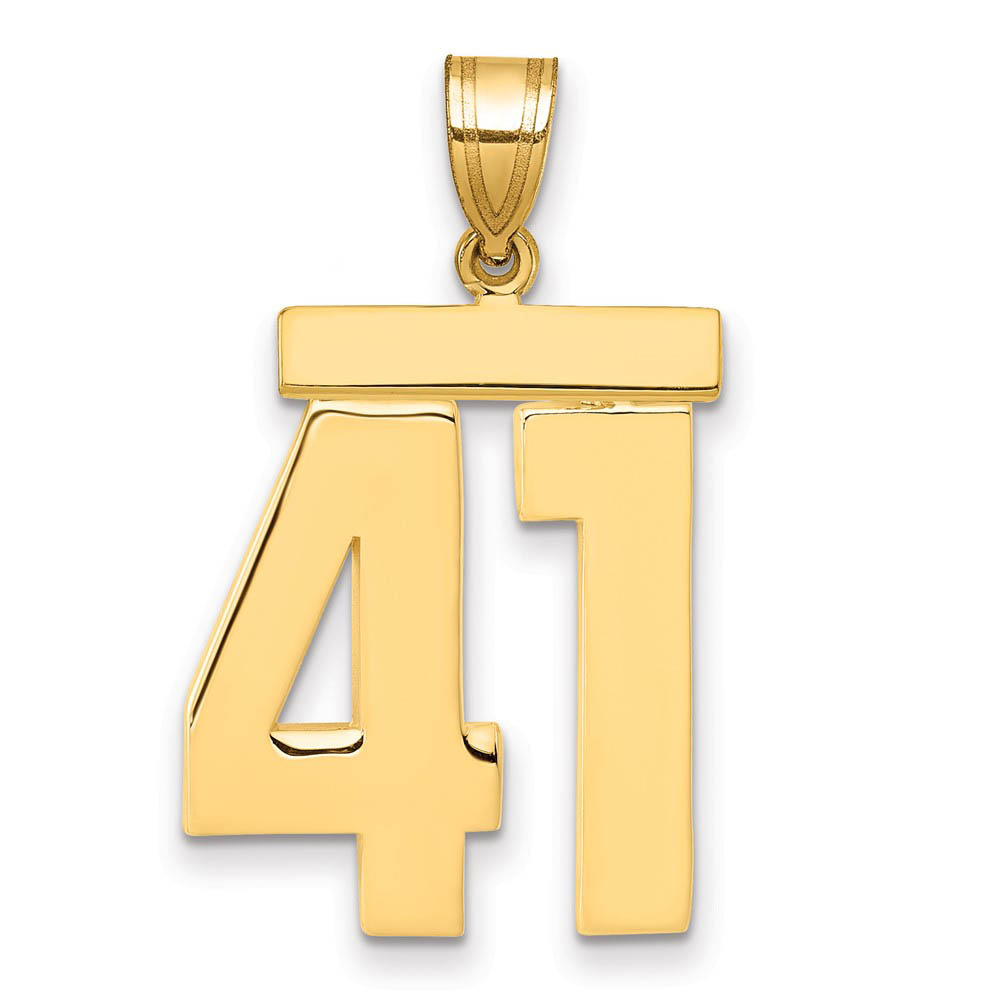 14k Yellow Gold, Athletic Collection, Polished Number 41 Pendant