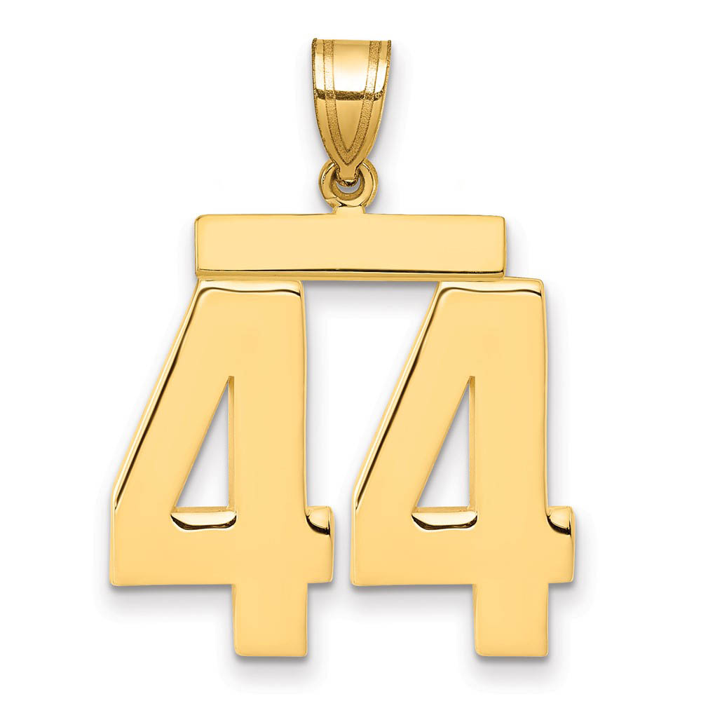 14k Yellow Gold, Athletic Collection, Polished Number 44 Pendant