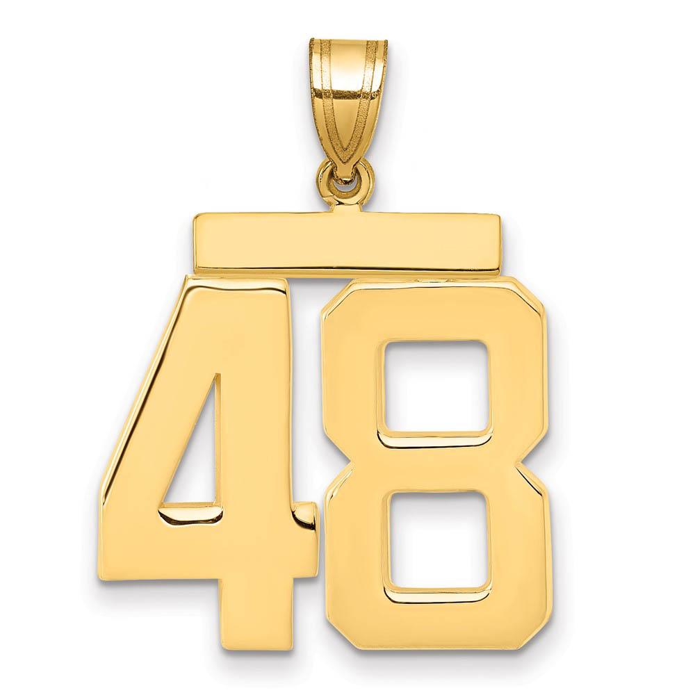 14k Yellow Gold, Athletic Collection, Polished Number 48 Pendant