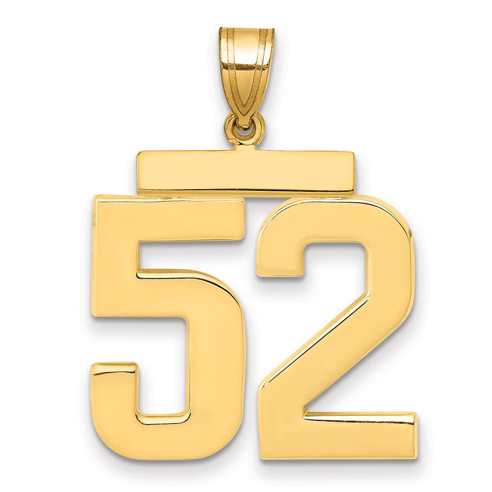 14k Yellow Gold, Athletic Collection, Polished Number 51 Pendant