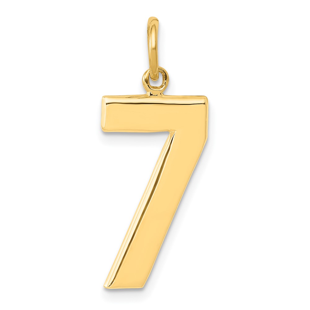 14k Yellow Gold, Athletic Collection, Polished Number 7 Pendant