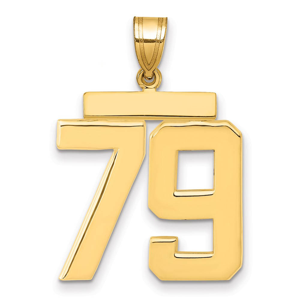 14k Yellow Gold, Athletic Collection, Polished Number 79 Pendant